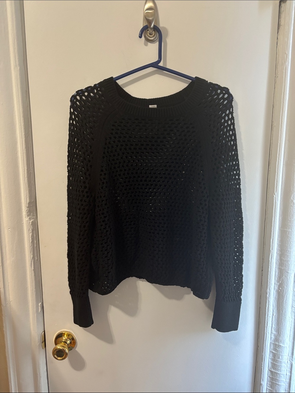 Black Open-Knit Women’s Sweater - Classic Lightweight Pullover